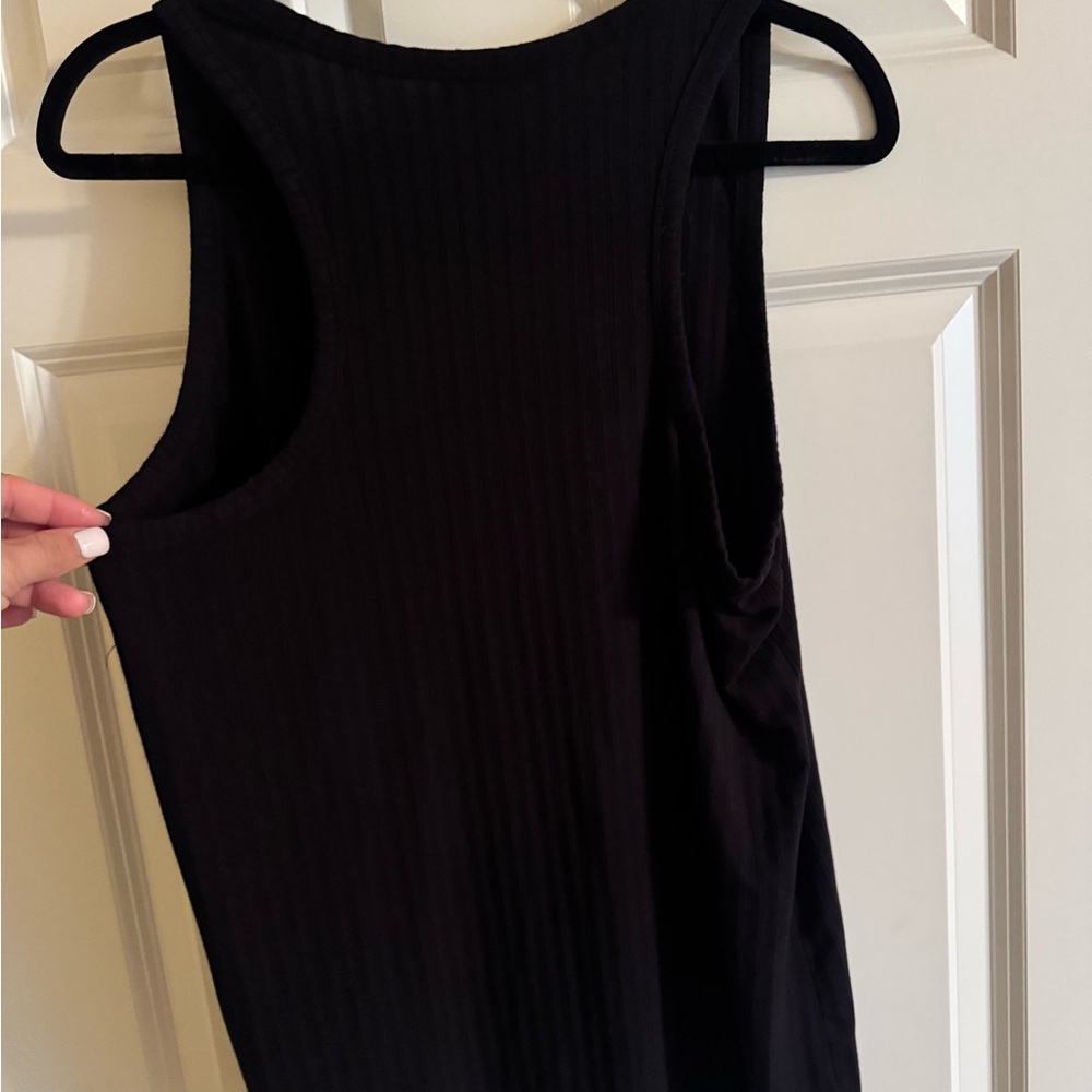 Daily Ritual Black Ribbed Tank Top - Picture 3 of 5